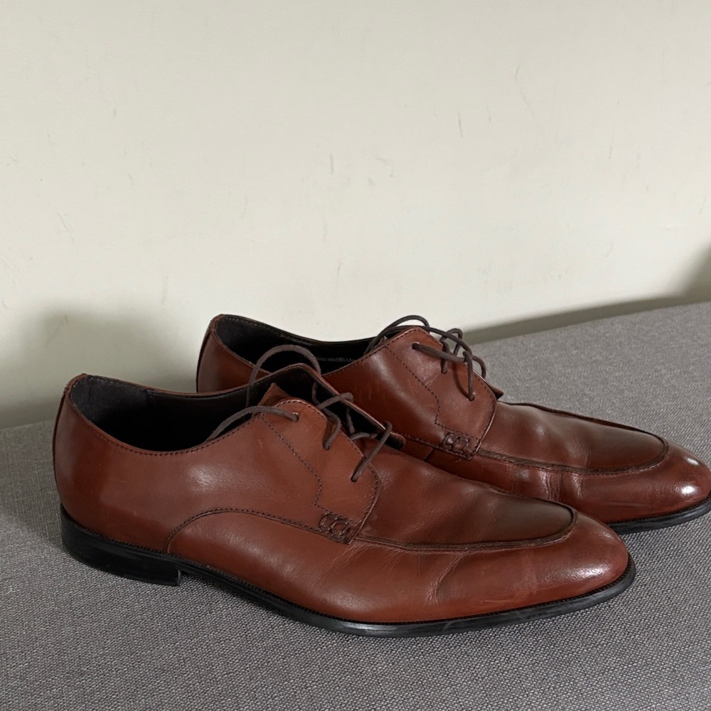 Elegant Brown Leather Men's Oxfords
